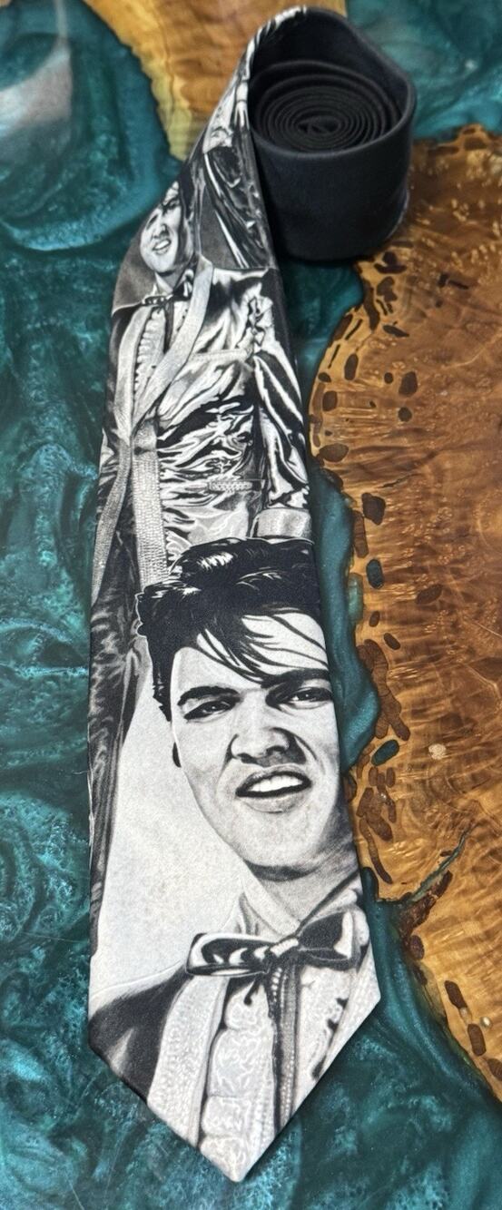 Ralph Marlin Elvis Presley Polyester Tie Necktie (3” x53”) Made In USA